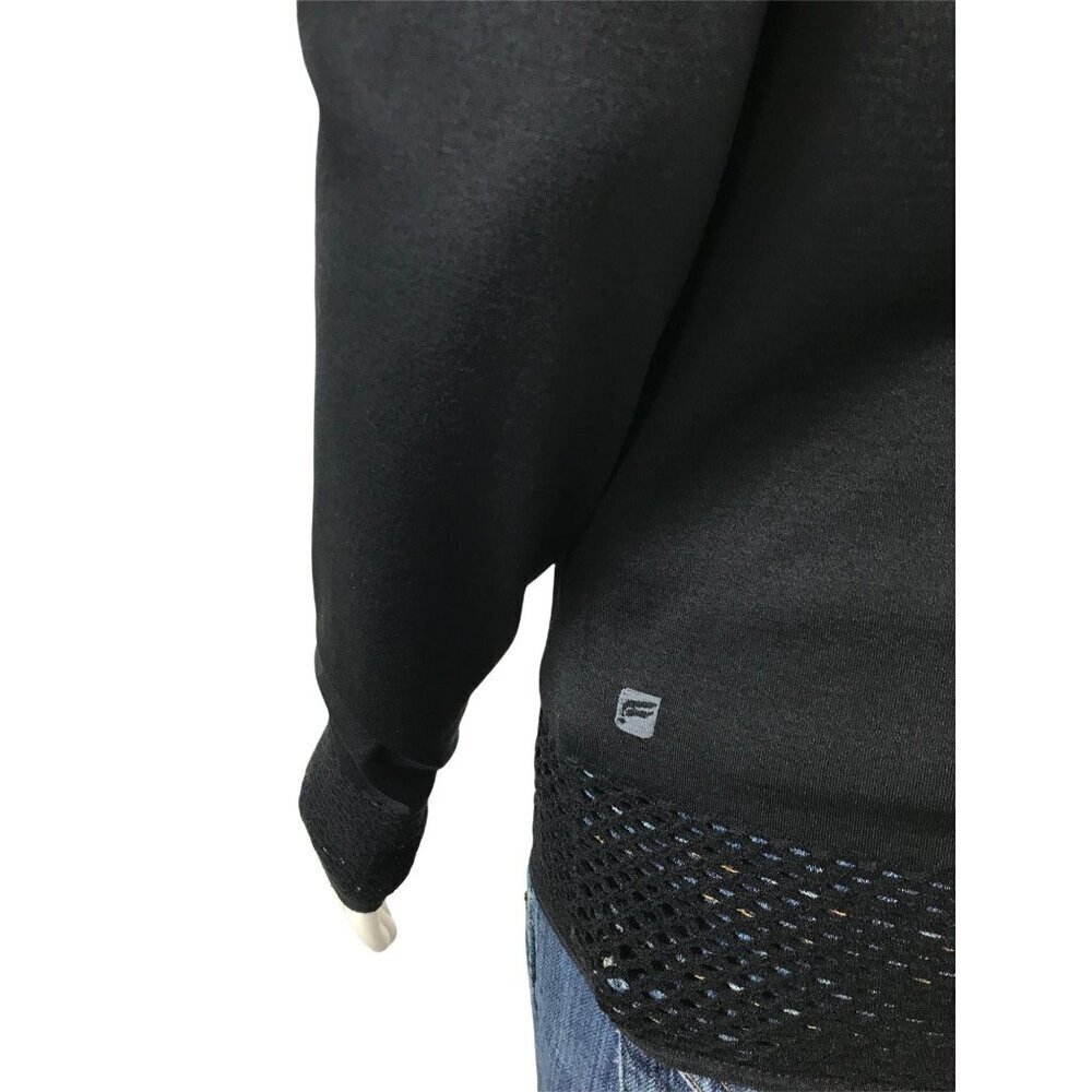 Fabletics Megan Seamless Hoodie Medium Pullover Black Mesh - Picture 5 of 8